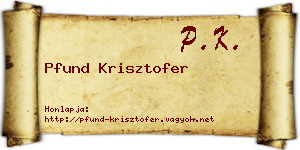 Pfund Krisztofer névjegykártya